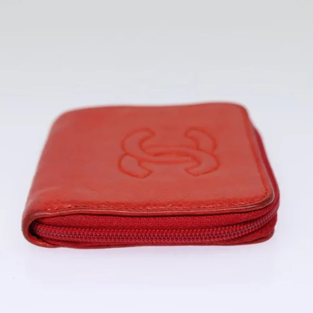 Chanel Vintage Pre-owned Leather wallets Red Dames