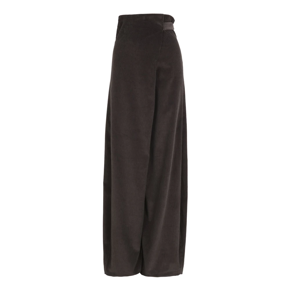 Cortana Women's Brown Tapered Trousers, S, Eracle Trousers