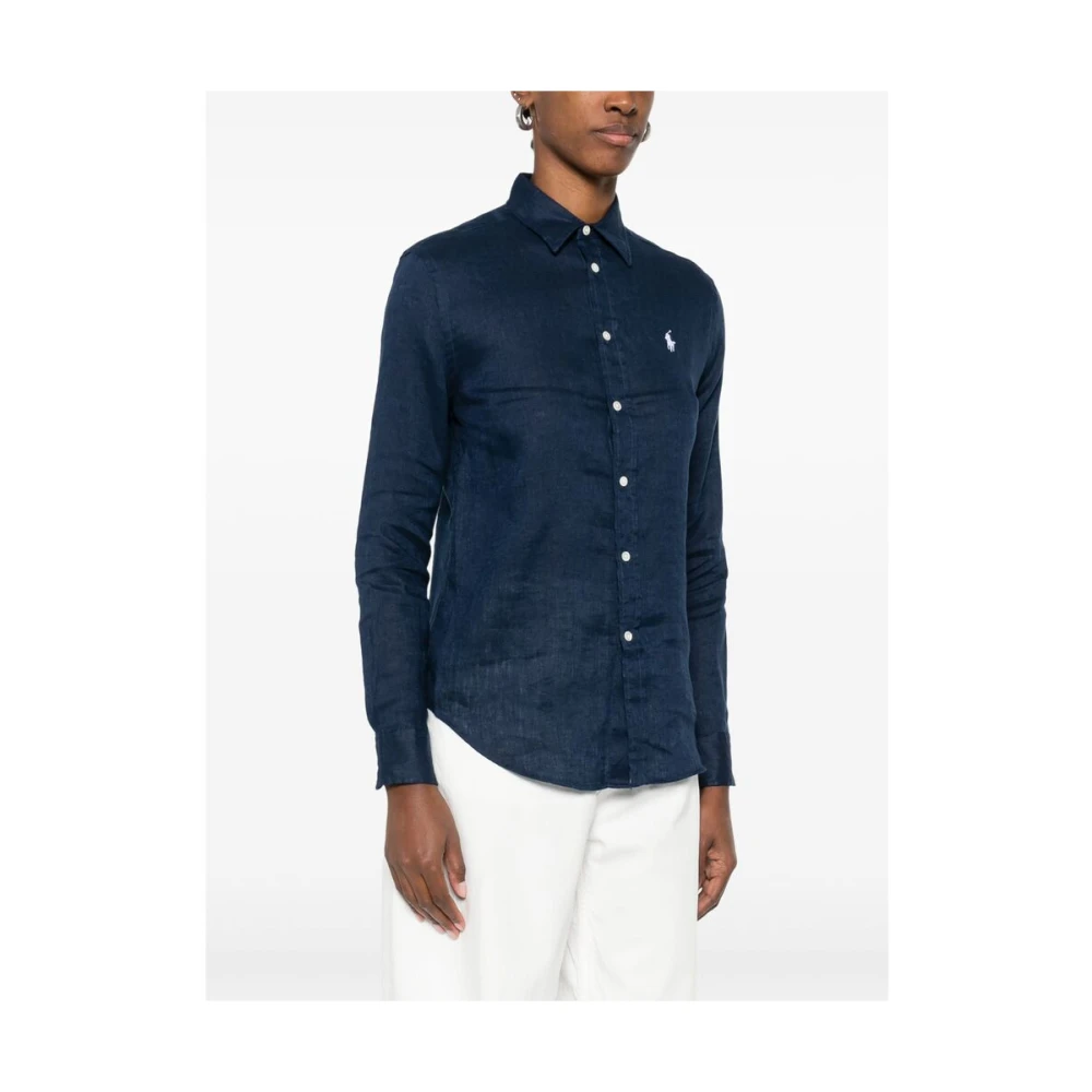 Ralph Lauren Klassiek overhemd met kraag Blue Dames