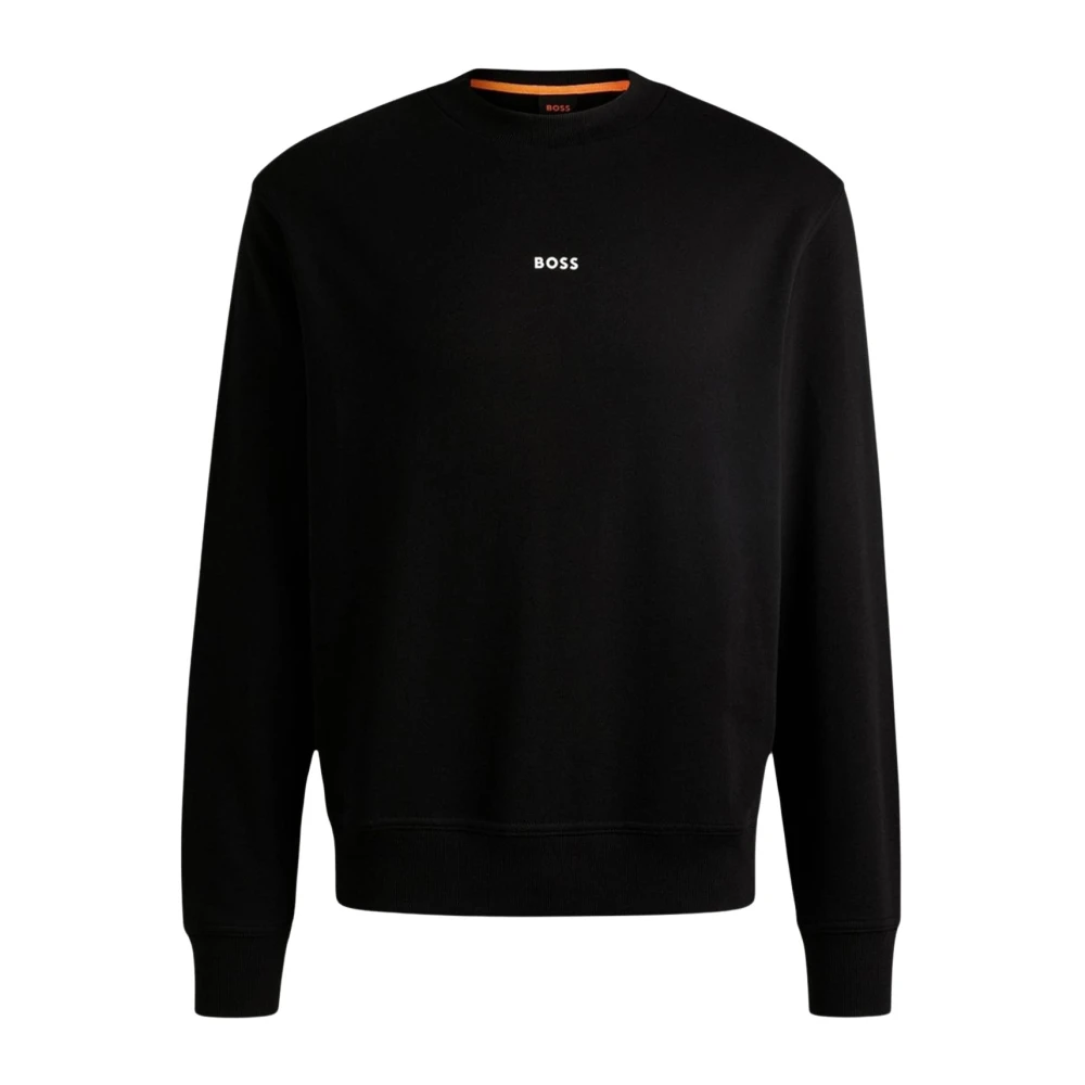 Boss Uomo Nero - Felpa Nera Con Logo Stampato - Sweatshirts & Hoodies - M