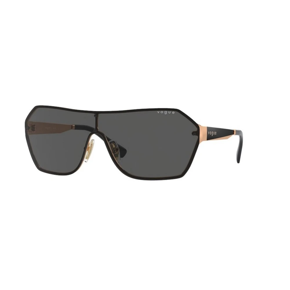 Vogue Unisex Black Sunglasses, 41 Mm, Gold Frame Dark Gray Lenses Sunglasses