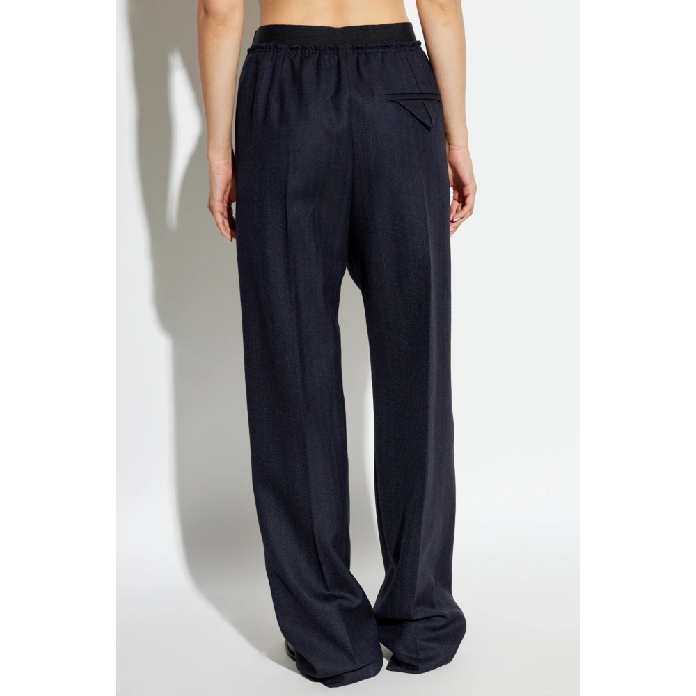 Bottega Veneta Broek met streepmotief Blue Dames