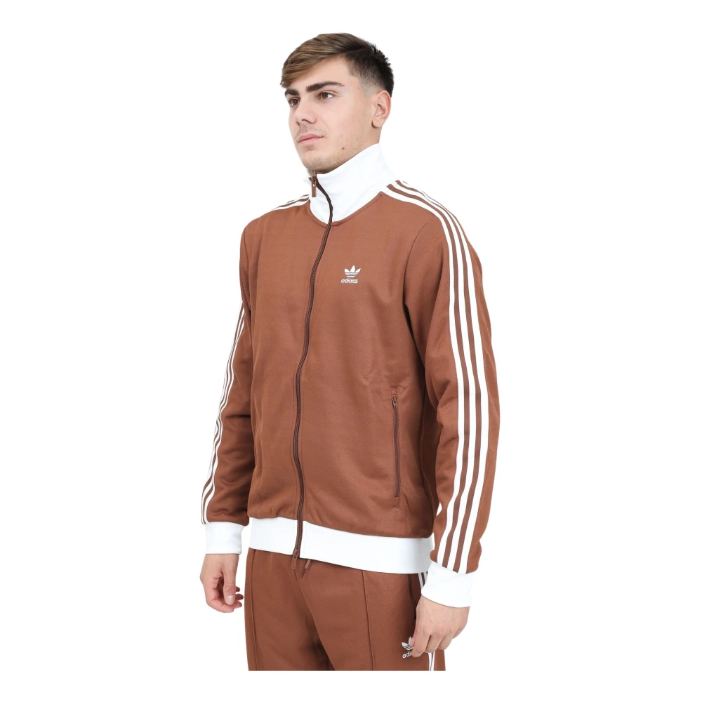 adidas Originals Klassieke Zip Sweater Bruin Mannen Brown Heren