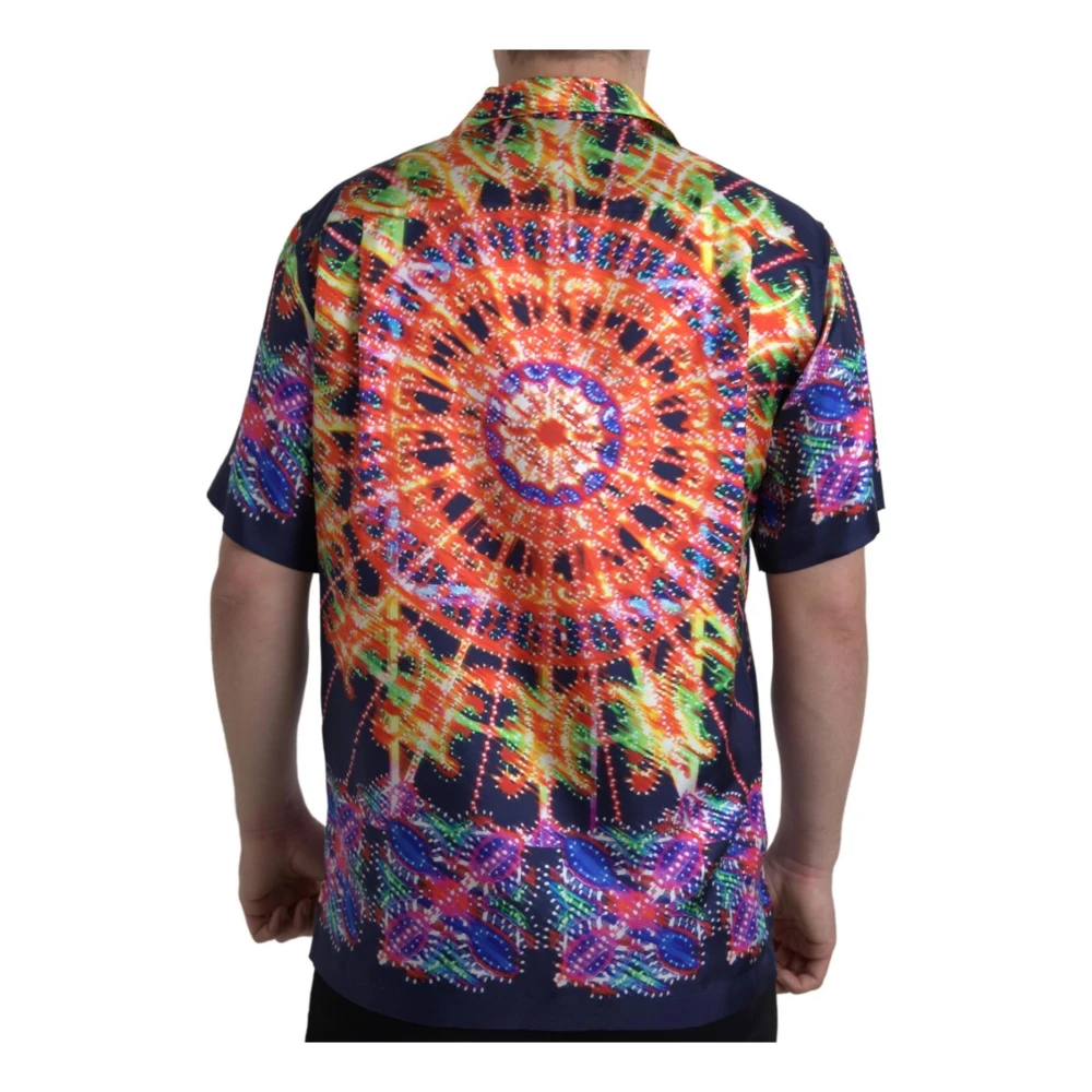 Dolce & Gabbana Ferris Wheel Print Zijden Overhemd Multicolor Heren