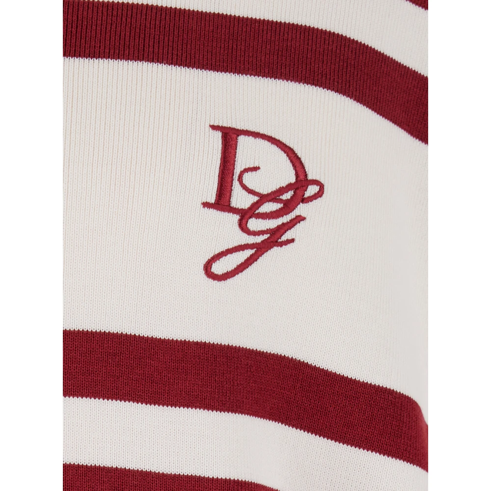 Dolce & Gabbana Rood Gestreept Poloshirt met Logo Red Heren