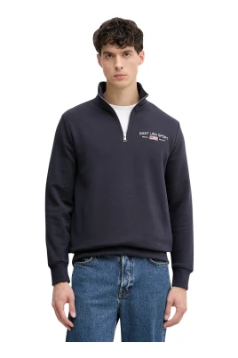 Sweatshirt med ståkrage och halv dragkedja
