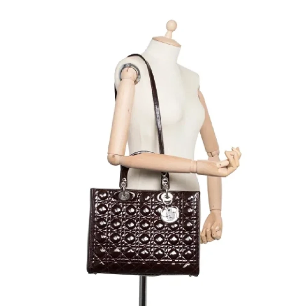 Dior Vintage Pre-owned Leather dior-bags Purple Dames