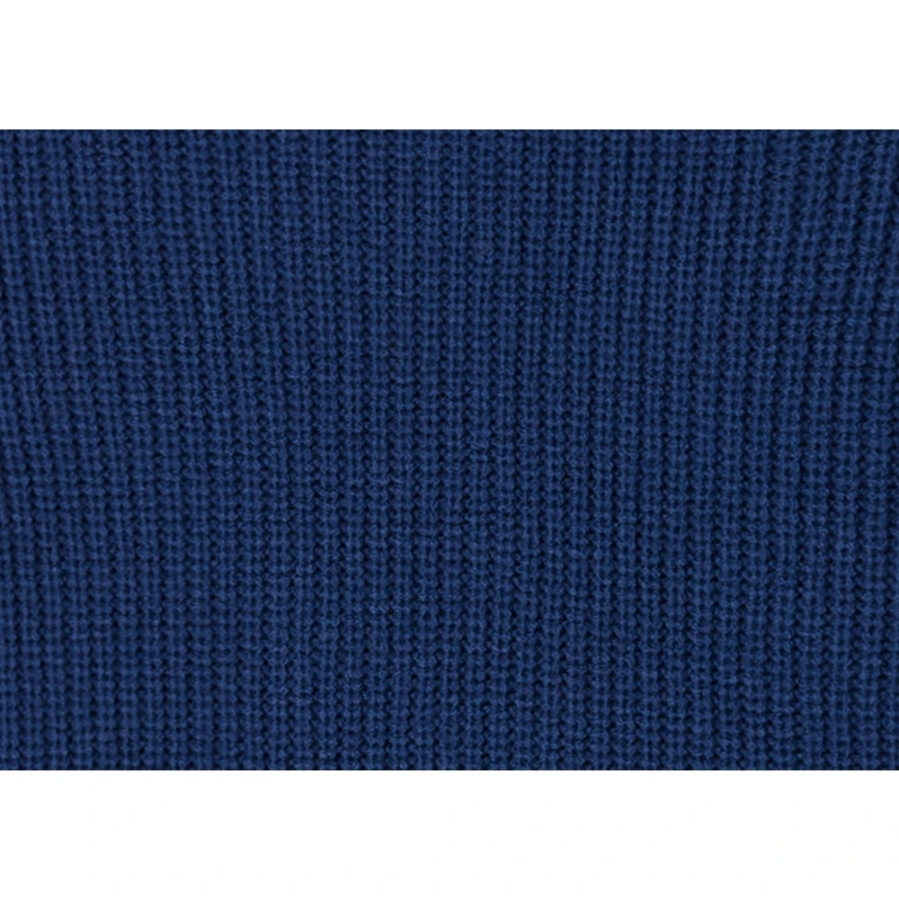 LUISA CERANO Geribbelde wolmix trui diepblauw Blue Dames
