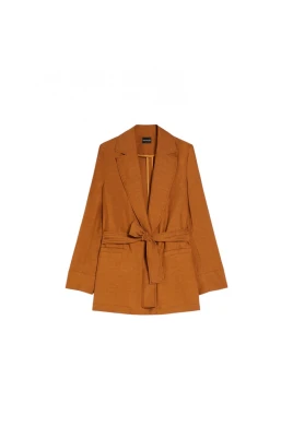 Viskosblazer med linnetextur