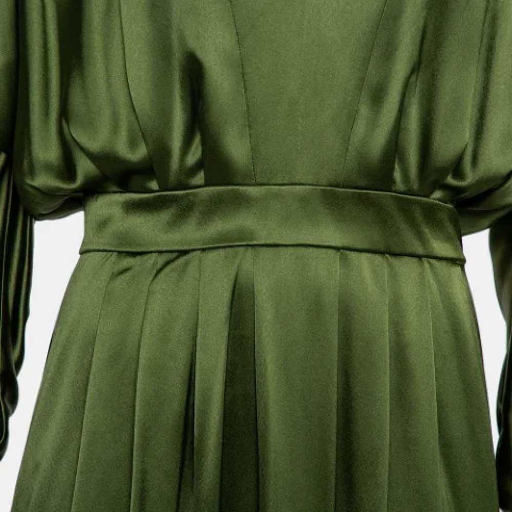 Balmain Pre-owned Satin dresses Green Dames