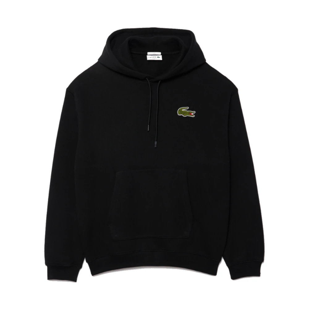 Lacoste Zwarte Hoodie Loose Fit Sweater Black Heren