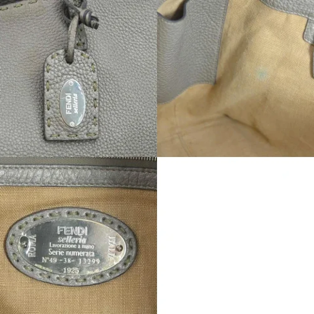 Fendi Vintage Pre-owned Leather fendi-bags Gray Dames