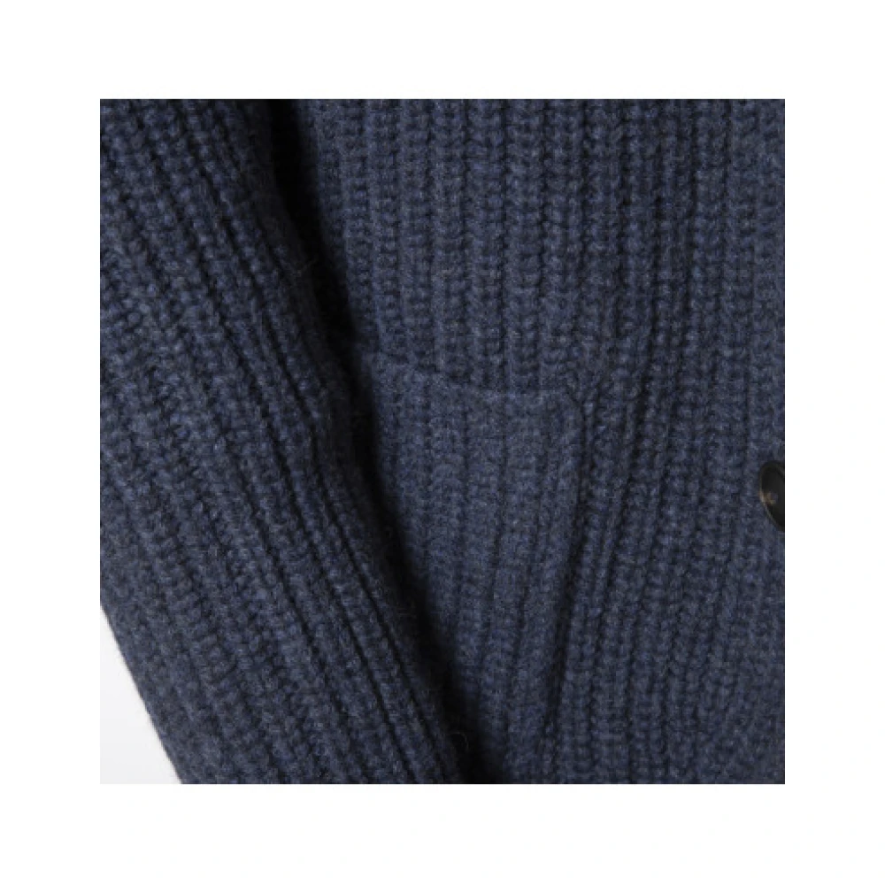 Gran Sasso Marineblauwe Gebreide Cardigan Blue Heren