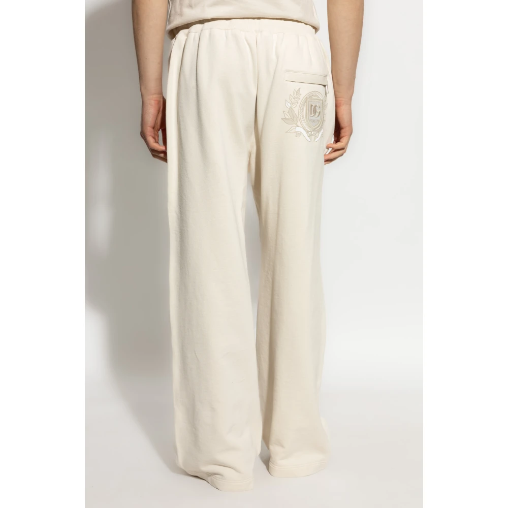 Dolce & Gabbana Sweatpants met rechte pijpen Beige Heren