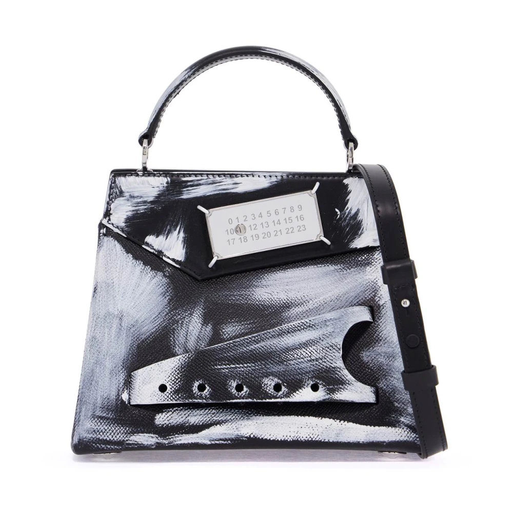 Maison Margiela Bourgondisch Leren Snatched Handtas Black Dames