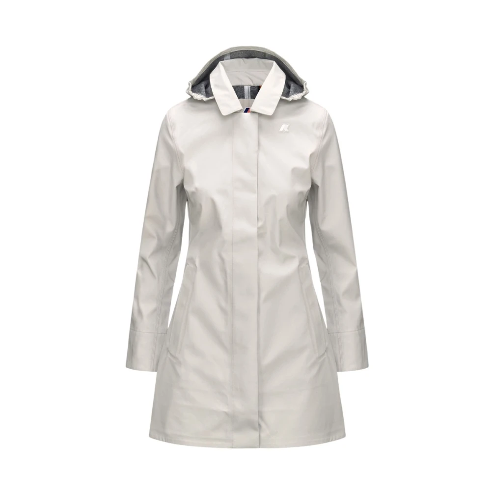 K-Way Women's Beige Mathy Bonded Jersey - Rain Jackets - L - Jackets
