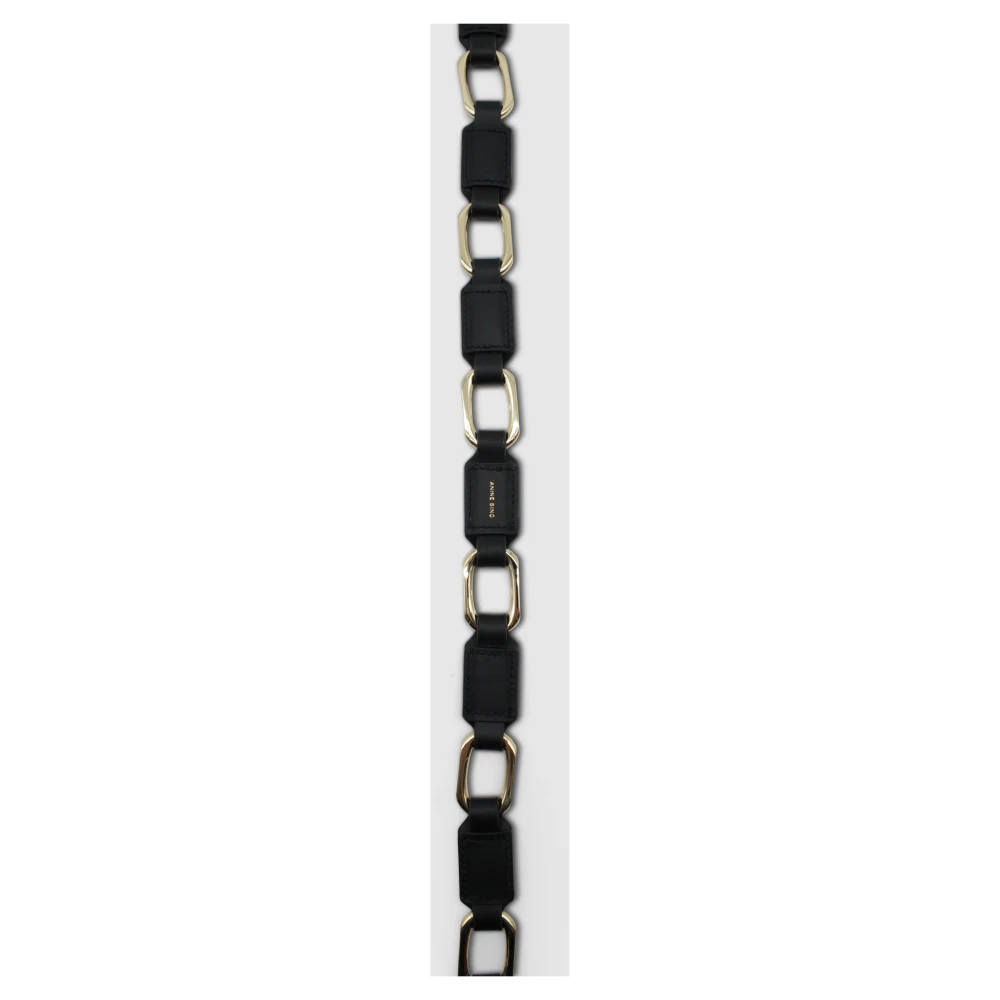 Anine Bing Mini Jody Kettingontwerp Leren Riem Black Dames