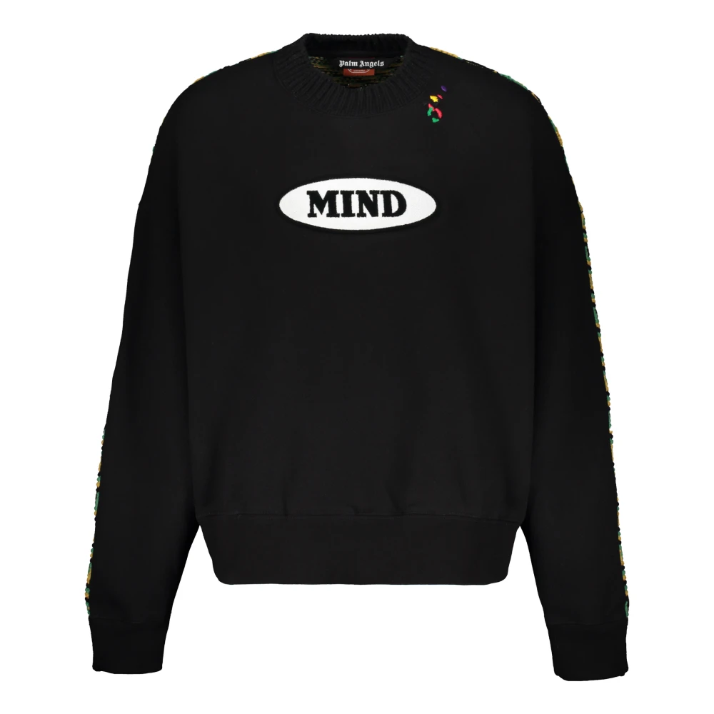 Palm Angels Zig Zag Patroon Sweatshirt Black Heren