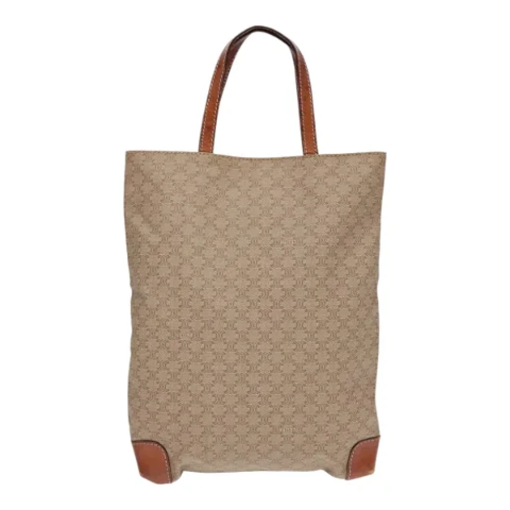 Celine Vintage Pre-owned Canvas handbags Beige Dames