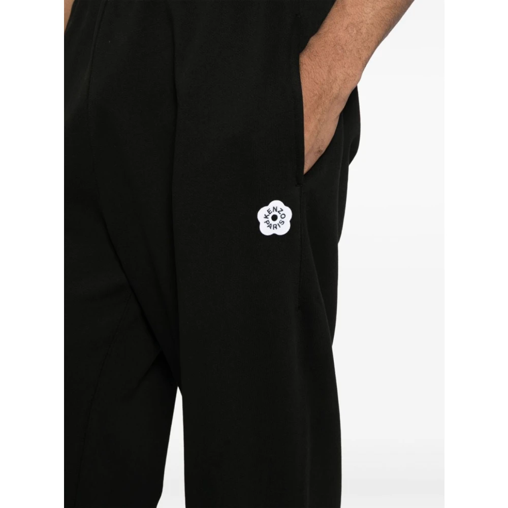 Kenzo Zwarte Broek met Boke Bloem Motief Black Heren