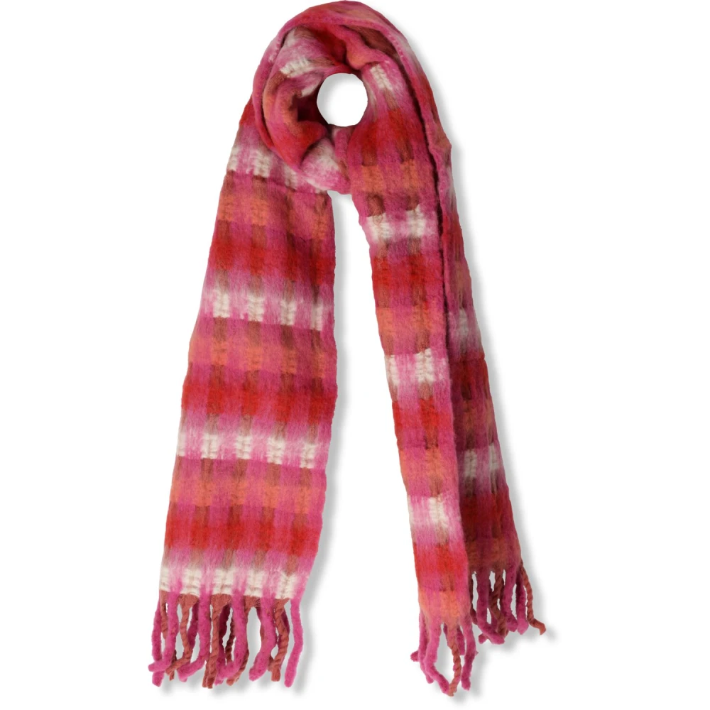 Notre-v Rood en Roze Acryl Sjaal Eleonora Red Dames