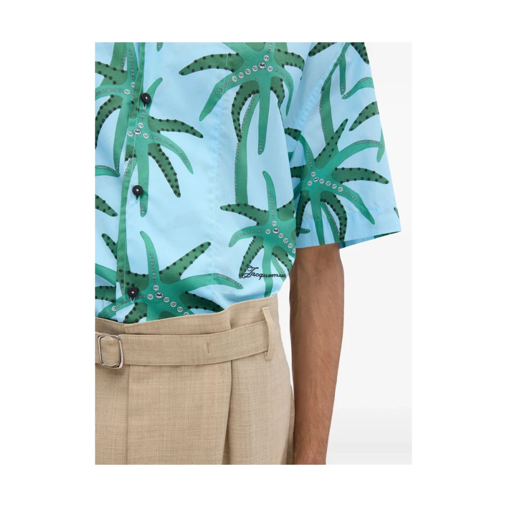 Jacquemus Blauwe Knoopshirt Korte Mouwen Multicolor Heren
