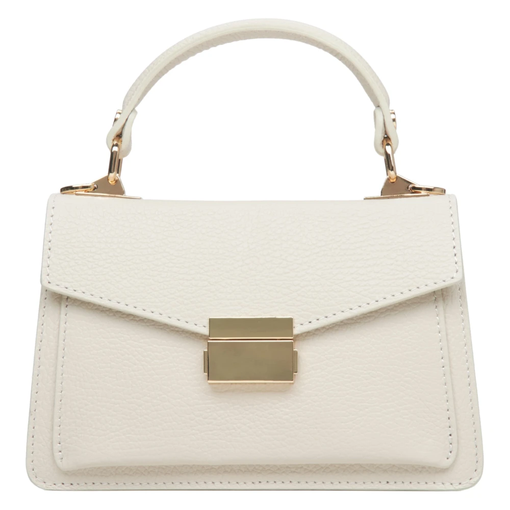 Estro Dames Kleine Beige Satchel Handtas gemaakt van Premium Italiaans Echt Leer Beige Dames