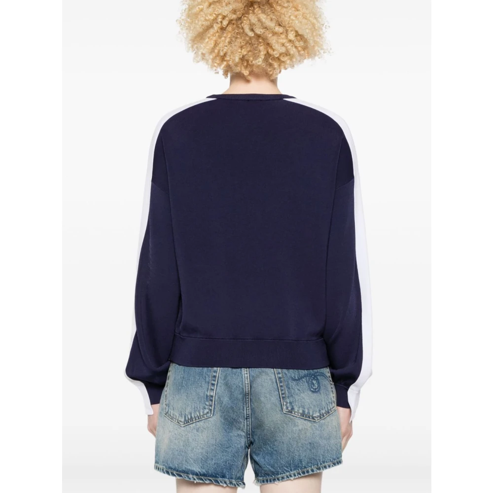 pinko Blauw en wit trui Ss25 Blue Dames