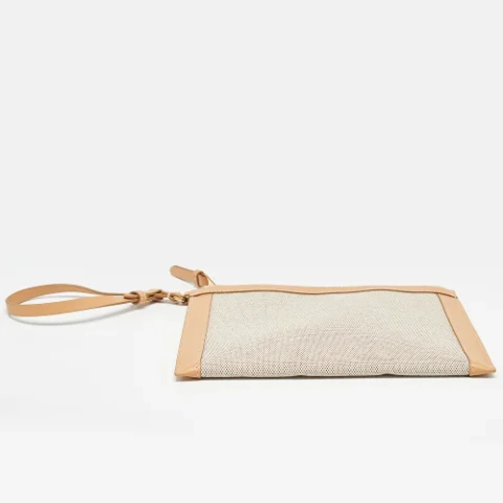 Burberry Vintage Pre-owned Canvas clutches Beige Dames
