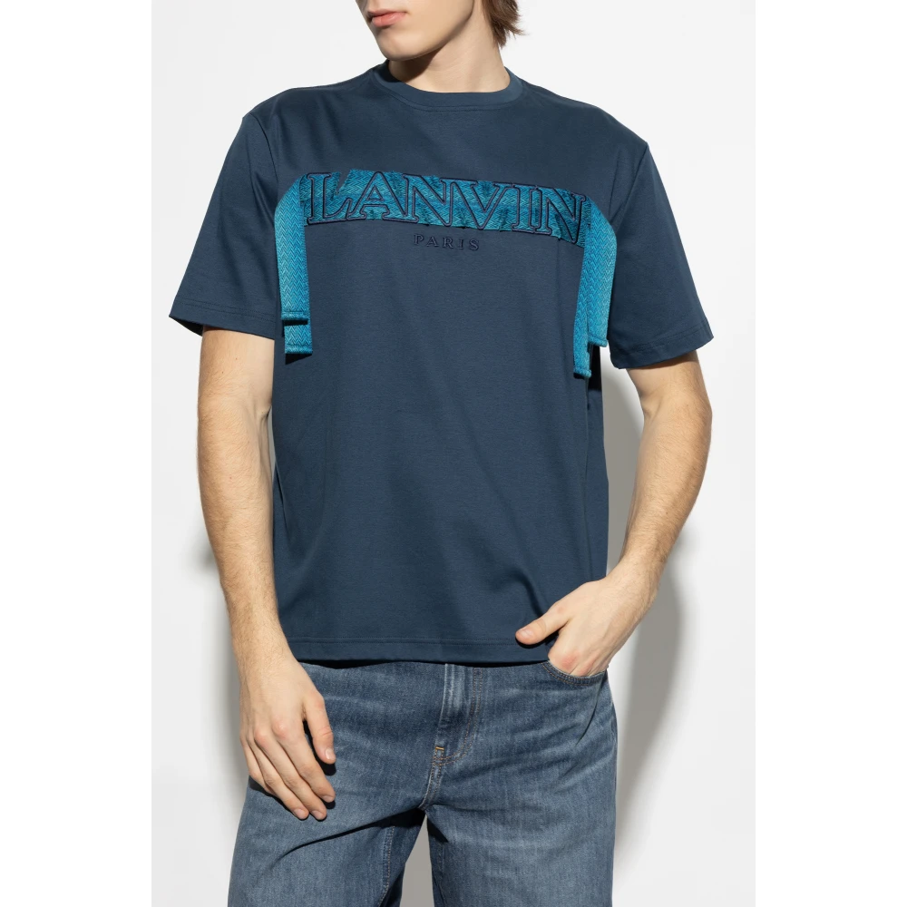 Lanvin Logo T-shirt Blue Heren