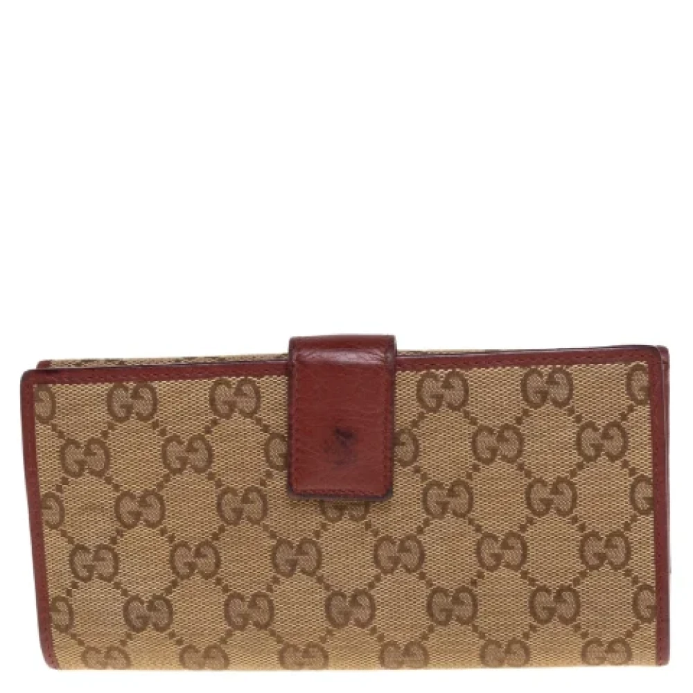 Gucci Vintage Pre-owned Canvas wallets Beige Dames