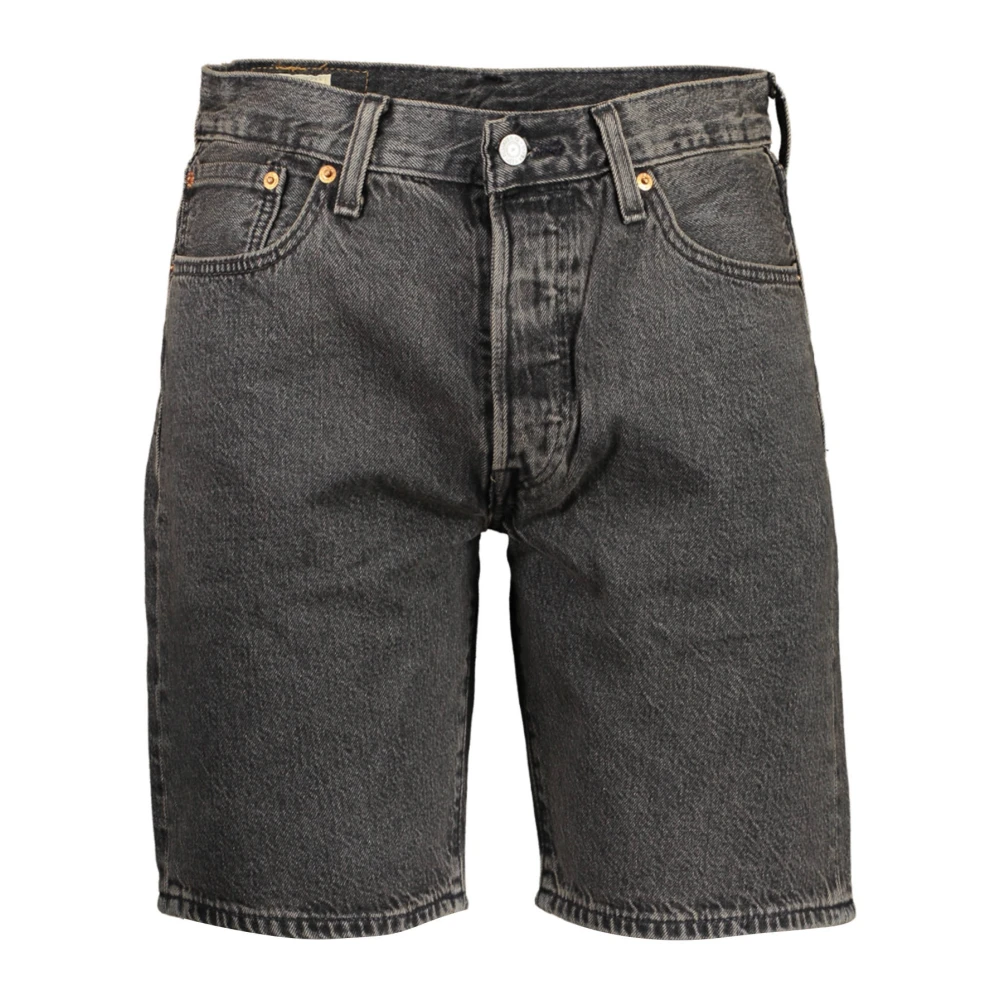 Levi's Svarta Herr Jeans Shorts 501 Stil Black, Herr