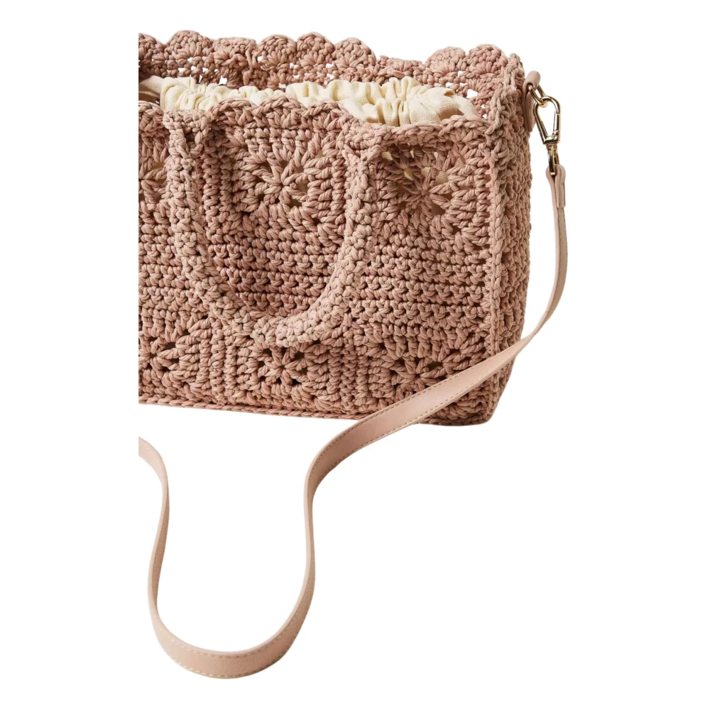 Twinset Roze Gehaakte Shopper Tas Pink Dames