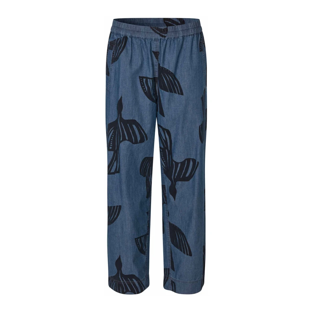 Masai Mapayton Broek Donker Denim Print Blue Dames