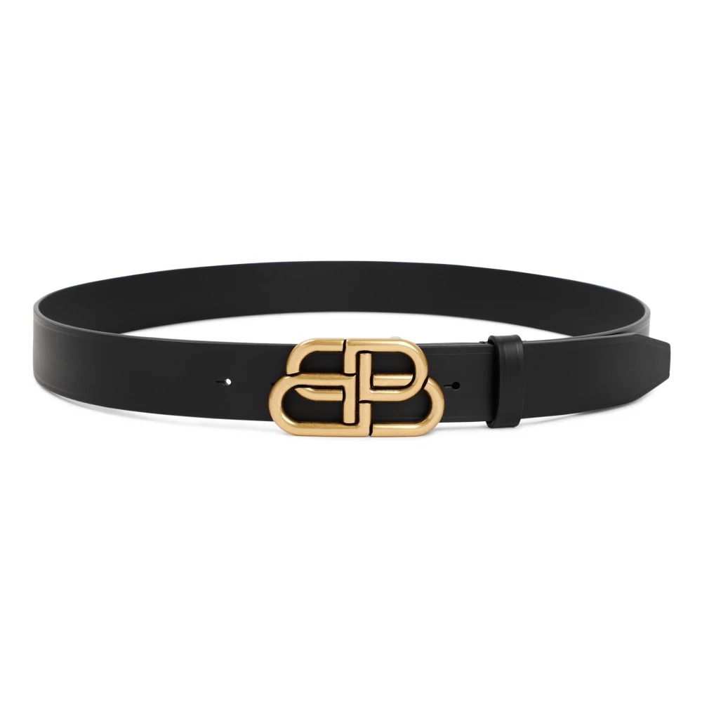 Balenciaga Svart Accessoarer Bälte Med Gyllene Spänne
