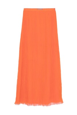 orange-silk-pleated-midi-skirt