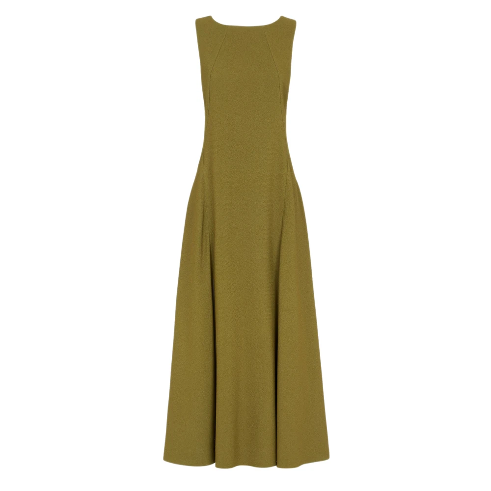 Fendi Groene Halternek Jurk met V-Hals Green Dames