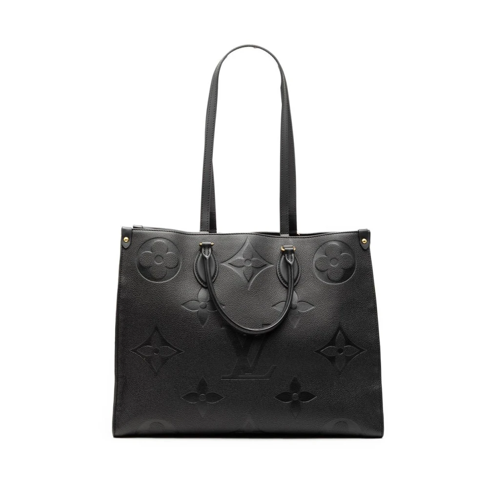 Louis Vuitton Vintage Women's Black Pre-Owned Embossed Leather Tote Bag