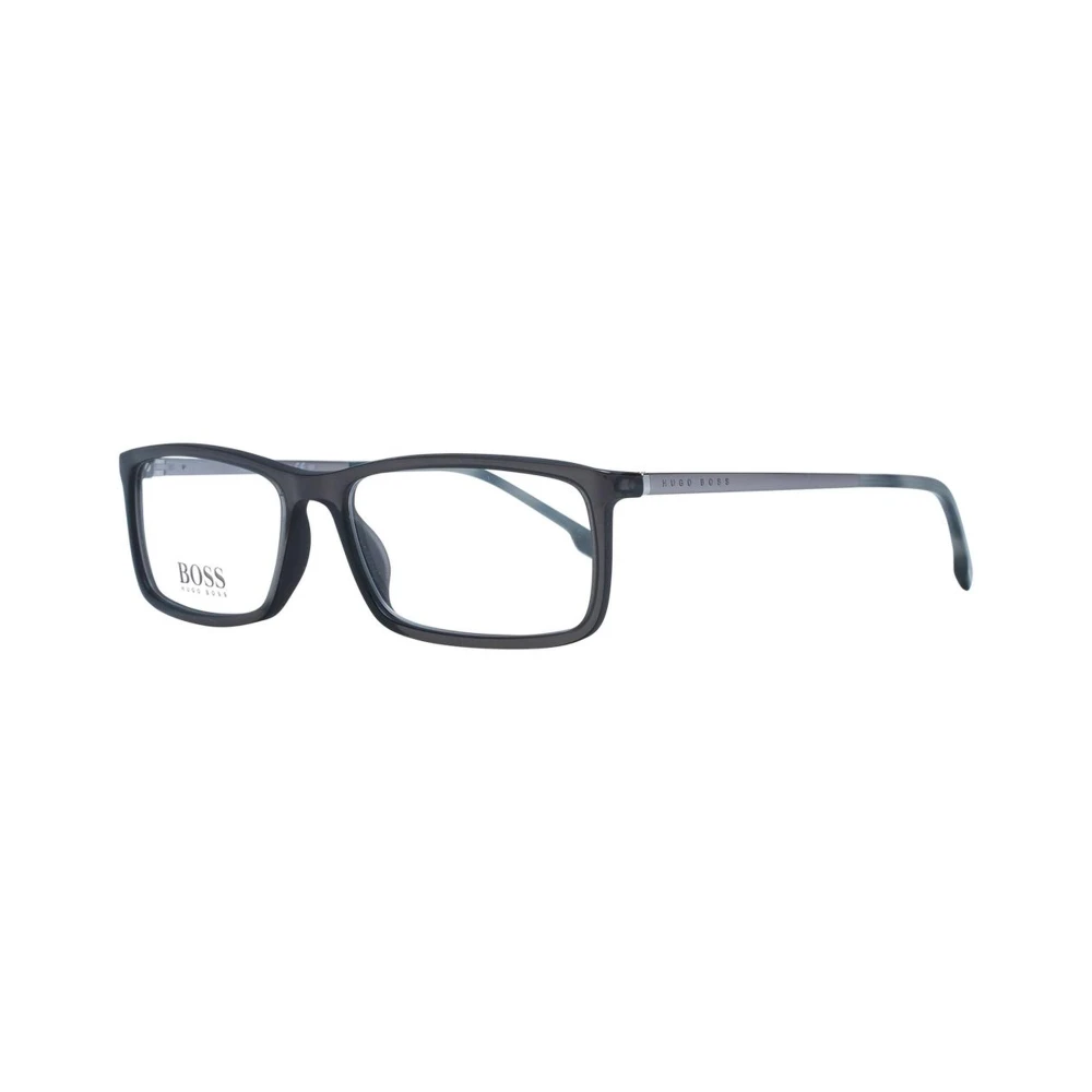 Hugo Boss Grijze Rechthoekige Optische Monturen voor Mannen Gray Heren