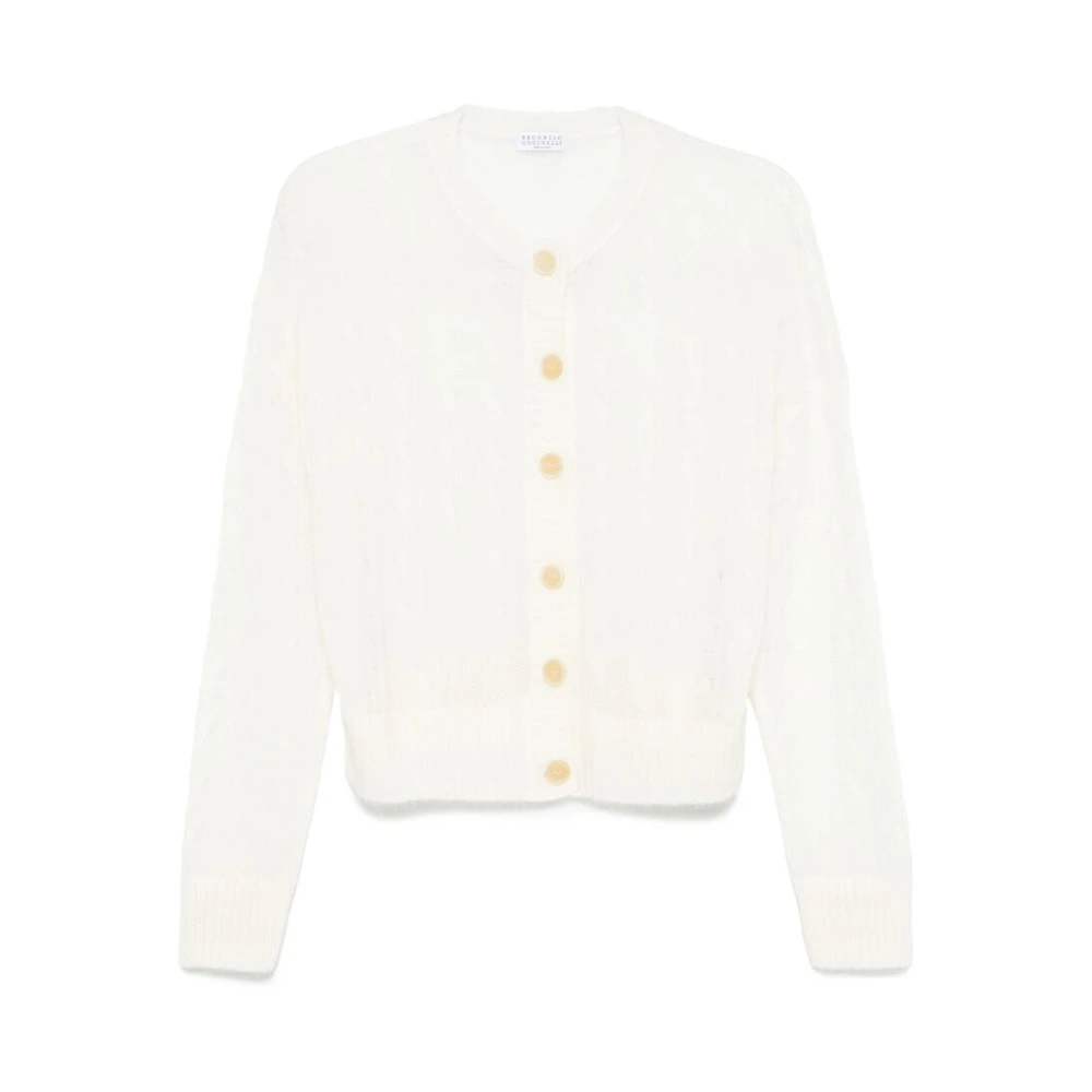 BRUNELLO CUCINELLI Witte Sweater met Knopen White Dames
