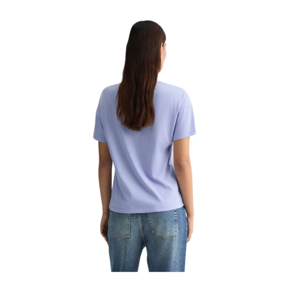 Liu Jo Paarse druivenmotief V-hals T-shirt Purple Dames