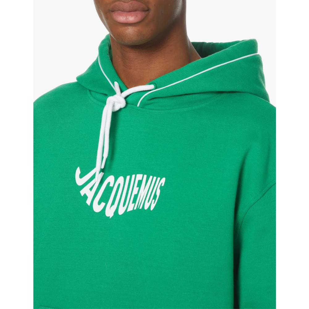 Jacquemus Groene Wave Logo Hoodie Sweatshirt Green Heren