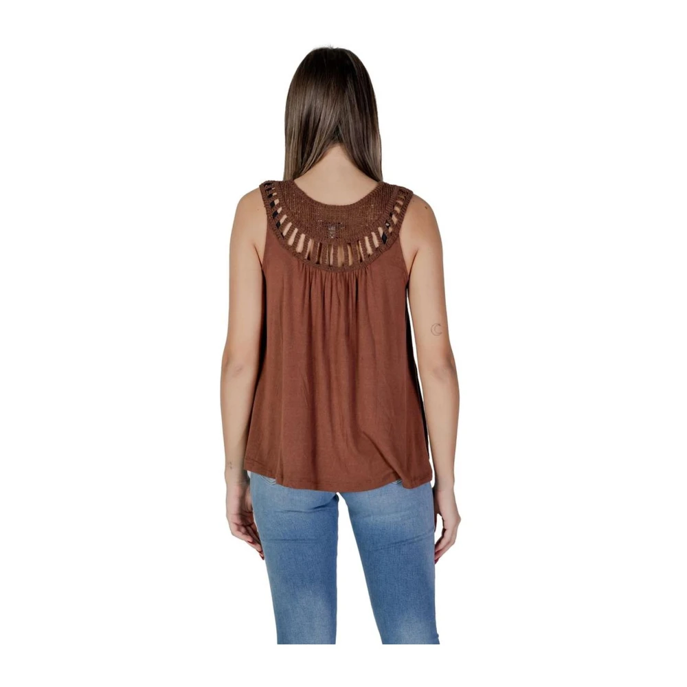 b.Young Bruine Viscose Tops & T-Shirt Collectie Brown Dames