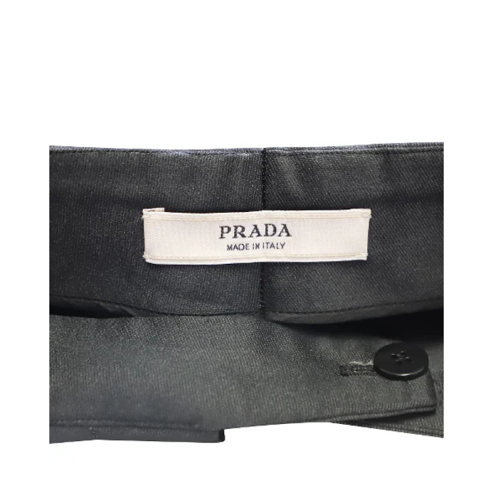 Prada Vintage Pre-owned Polyester bottoms Black Dames