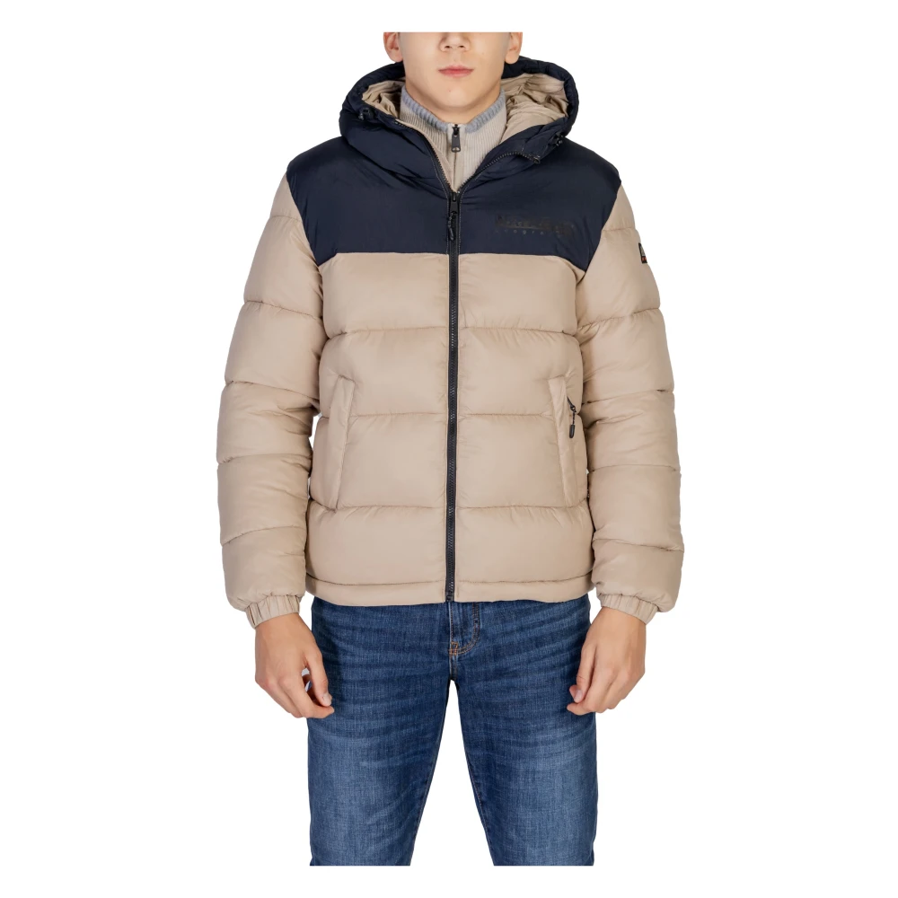 Napapijri Beige Rits Hoodie Jas Herfst Winter Beige Heren