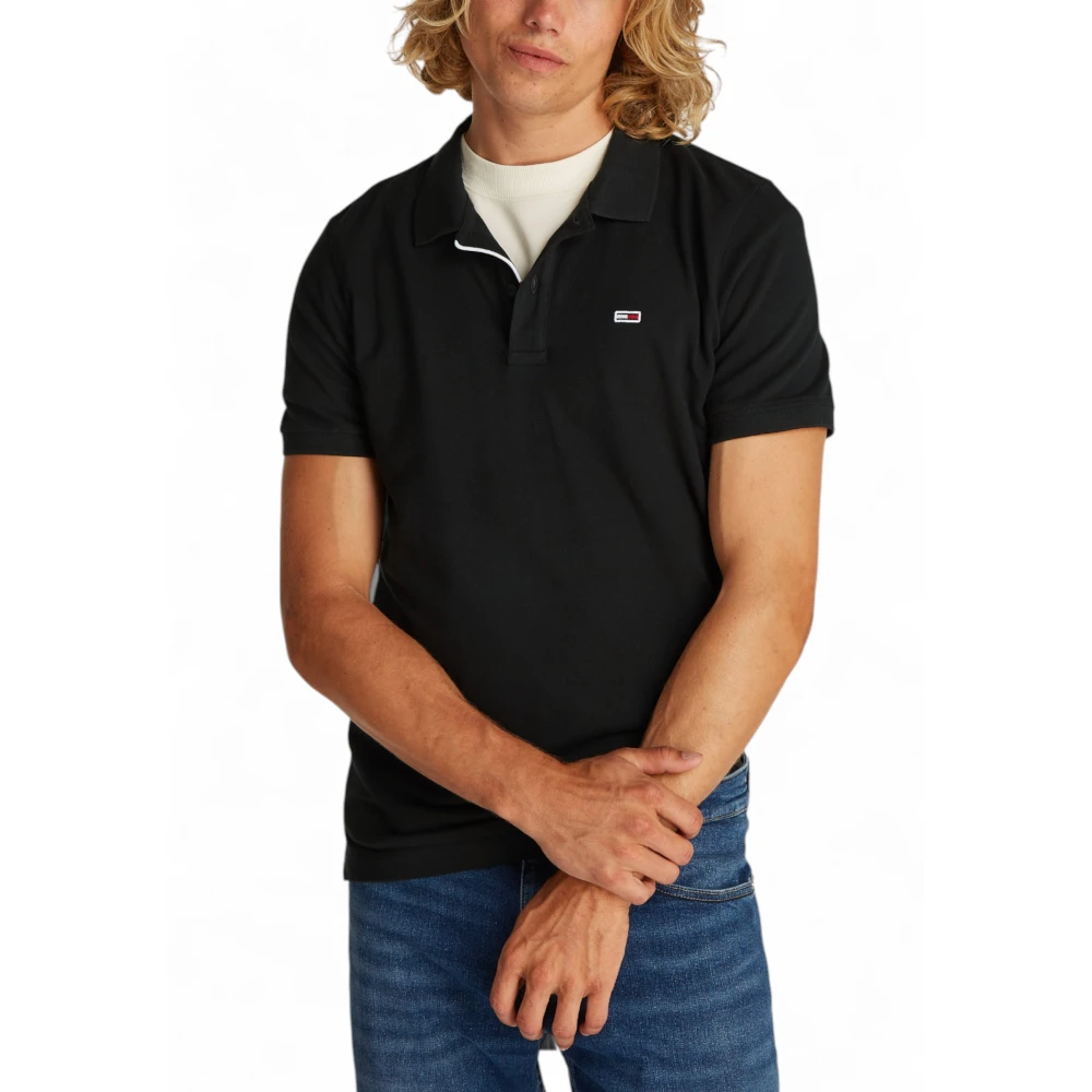 Tommy Jeans Katoenen Polo Shirt Collectie Black Heren