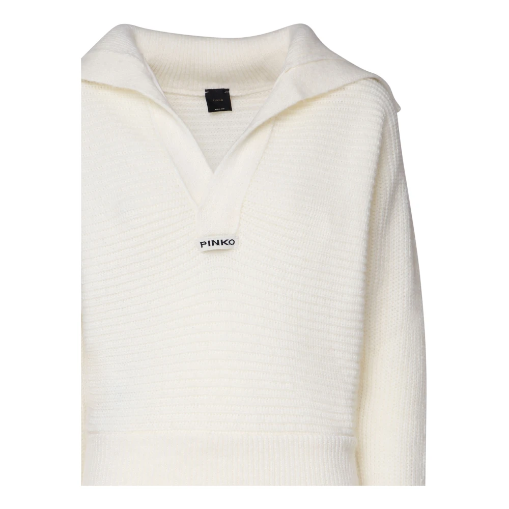 pinko Witte V-hals Gebreide Trui White Dames