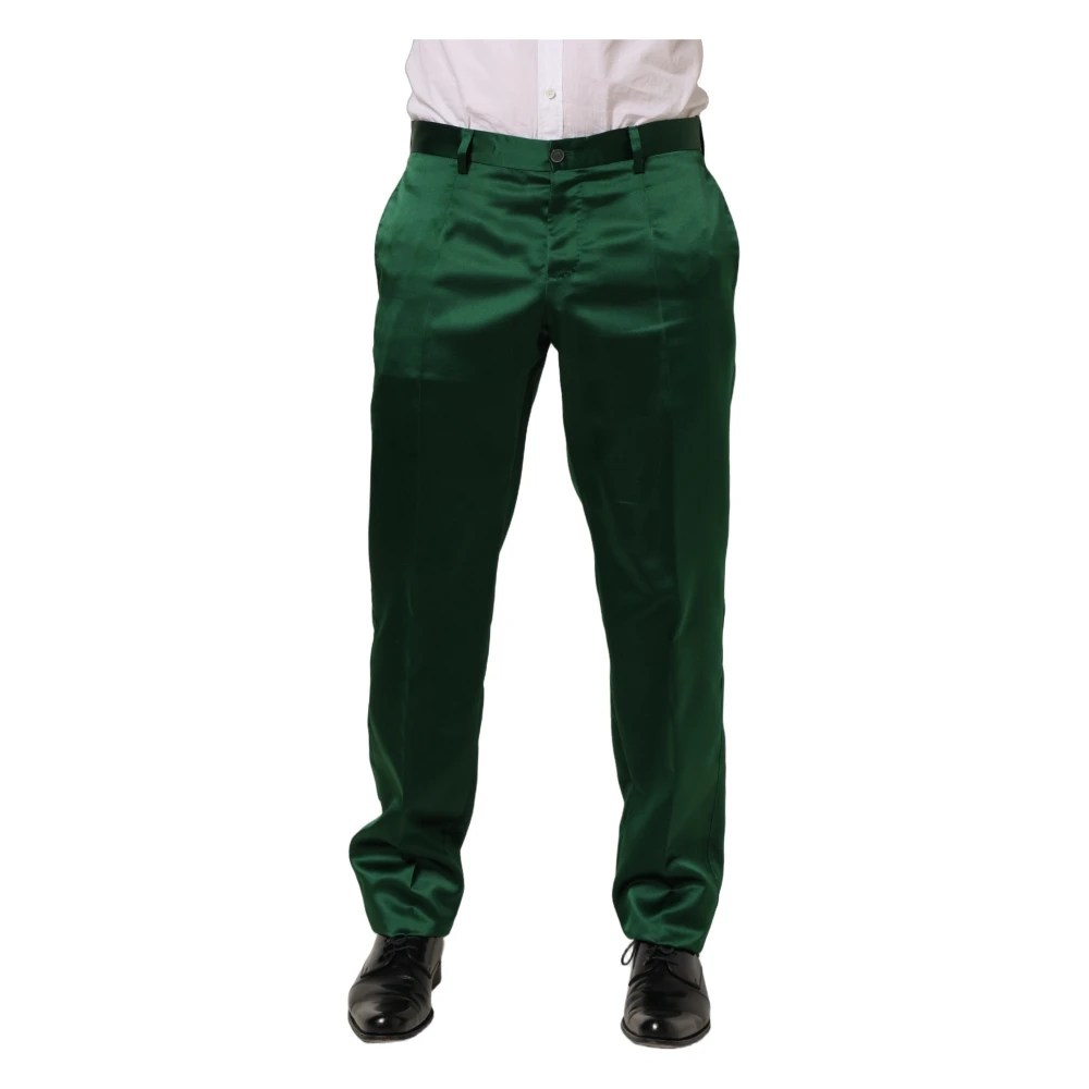 Dolce & Gabbana Men's Green Suit Trousers, L, Dress Trousers
