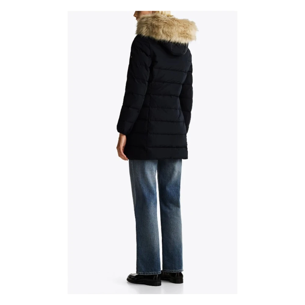 Tommy Hilfiger Heritage Down Tyra Coat met Bont Blue Dames
