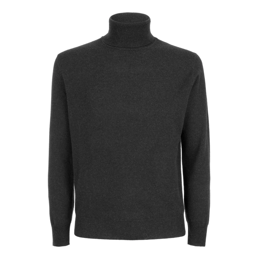 Kangra Grijze Wol Kasjmier Schildpadhals Sweater Gray Heren